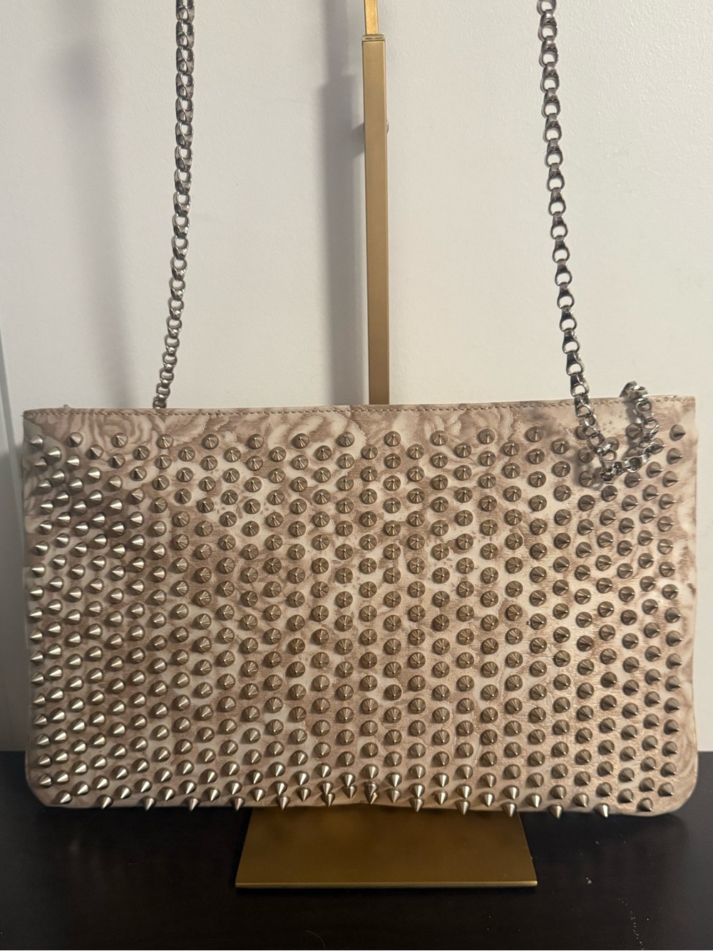 Christian Louboutin Studded Beige Crossbody or Shoulder Bag